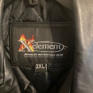 Xelement Black High Grade Leather Motorcycle Biker Jacket